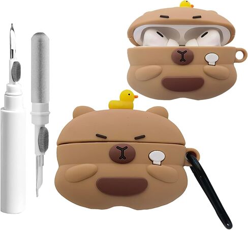 علبة أسماك القرش اللطيفة لـ AirPods Pro 2 Cover مع مجموعة نظافة ، Airpods Pro Cases Women Anti-Drop Silicone Airpods Pro Earbuds Charging Cases Conshain for AirPods Pro 1st/2nd Generation in Kuwait