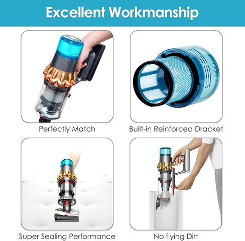 (4 عبوات) مرشحات بديلة V15 لـ Dyson V15 Detect Complete، V15 Detect Extract، V15 Submarine، V15 Animal، V11 Animal Filter، V11 SV14 Filter True HEPA Filters، استبدال الجزء رقم. 970013-02 in Kuwait