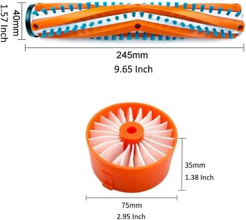 OYSTERBOY Generic Washable HEPA Filter and Roller Brush Compatible with Black+Decker BSV2020G BSV2020P Powerseries Extreme Cordless Stick Vacuum Cleaner in Kuwait