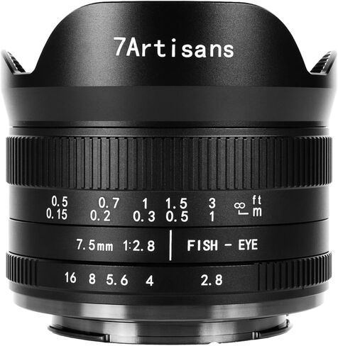 7artisans 7.5mm f2.8 MarkII APS-C Frame Wide Angle Fisheye Manual Fixed Lens for Canon R Mount Mirrorless Cameras R RP R5 R6 in Saudi Arabia