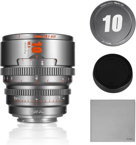 7artisans 10mm T2.1 Cine Lens S35 Frame Compatible for Sony E-Mount(C Frame),for Sony A6500/A6600/A6700/FX30/ZVE-10(Titanium Gray) in Saudi Arabia