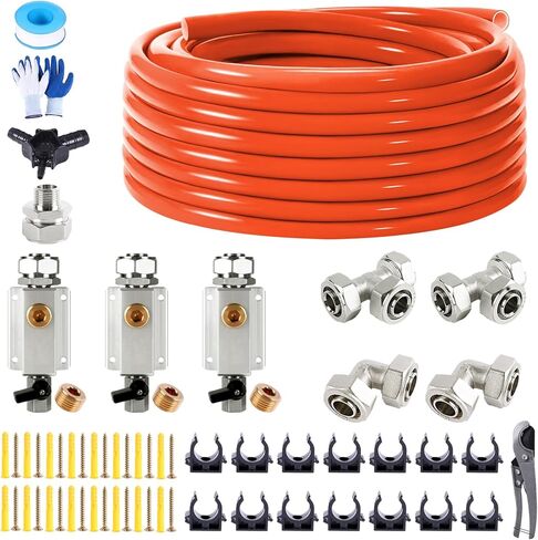 Shop Air Line Kit 3/4" × 100'&200'&300' HDPE-Aluminum-HDPE Air Tubing, Compressed Air Line Kit for Air Compressor Accessories, Leak Proof& Easy to Install Air Compressor Kit in Saudi Arabia