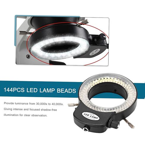 LED Microscope Ring Light 144 LED Ring Light for Stereo Microscope and Camera Adjustable with Dimmer for Stereoscopic Microscope Labs in Saudi Arabia