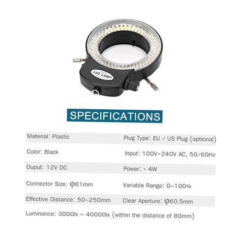 LED Microscope Ring Light 144 LED Ring Light for Stereo Microscope and Camera Adjustable with Dimmer for Stereoscopic Microscope Labs in Saudi Arabia