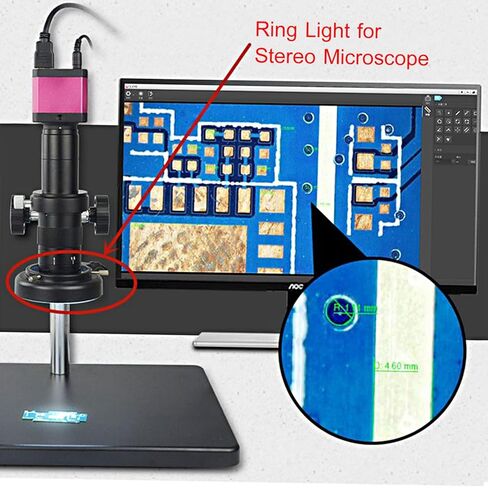 LED Microscope Ring Light 144 LED Ring Light for Stereo Microscope and Camera Adjustable with Dimmer for Stereoscopic Microscope Labs in Saudi Arabia