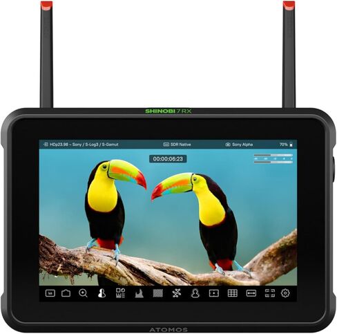 مجموعة شاشة Atomos Shinobi 7 RX ذات النطاق الديناميكي العالي مقاس 7 بوصة مع مجموعة جهاز الإرسال والاستقبال ومجموعة الملحقات (3 قطع) in Saudi Arabia