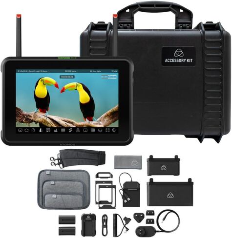 حزمة شاشة Atomos Shinobi 7 RX ذات النطاق الديناميكي العالي مقاس 7 بوصات مع مجموعة ملحقات عالمية لشاشات ومسجلات مقاس 5 بوصات و7 بوصات (عنصران) in Saudi Arabia