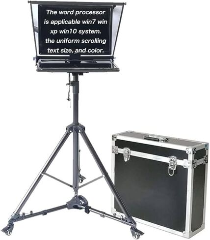 ملقن كبير مقاس 20 بوصة للكمبيوتر المحمول، مجموعة ملقن محمولة مع حقيبة حمل من الزجاج والألمنيوم، لخطاب مقاطع الفيديو القصيرة المباشرة من تيك توك in Kuwait