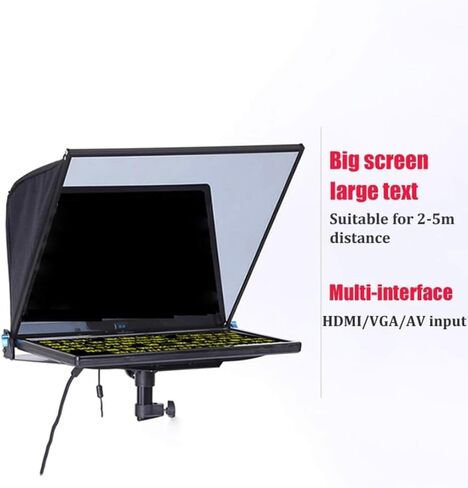 ملقن كبير مقاس 20 بوصة للكمبيوتر المحمول، مجموعة ملقن محمولة مع حقيبة حمل من الزجاج والألمنيوم، لخطاب مقاطع الفيديو القصيرة المباشرة من تيك توك in Kuwait