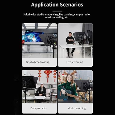 ملقن كبير مقاس 20 بوصة للكمبيوتر المحمول، مجموعة ملقن محمولة مع حقيبة حمل من الزجاج والألمنيوم، لخطاب مقاطع الفيديو القصيرة المباشرة من تيك توك in Kuwait