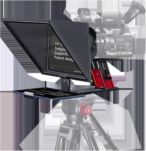 TP150 Teleprompter، 15 بوصة للكاميرا اللوحية DSLR، زاوية واسعة للتصوير 150 درجة، مع غطاء شمس قابل للإزالة، للتدريس عبر الإنترنت، والخطابات، وتسجيل الفيديو المباشر in Kuwait
