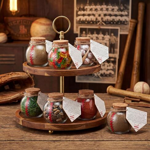 8 Set Baseball Softball Senior Night Gifts 2025 Glass Jar Mini Dirt Jars 1. 69 oz with Cork Lid and Wooden Inspiration Labels for Team Coach Player Sport Party Favors Decoration(Softball) in Saudi Arabia