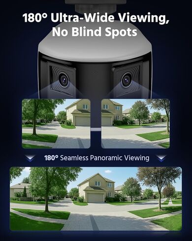 ANNKE 2pcs 4K 8MP Dual Lens PoE Camera، زاوية واسعة 180 درجة، كشف حركة الإنسان / السيارة بالذكاء الاصطناعي، رؤية ليلية ذكية مزدوجة اللون، صوت ثنائي الاتجاه، تشغيل ذكي، IP67 in Kuwait