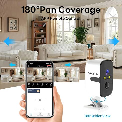 كاميرا أمان خارجية لاسلكية، كاميرا نافذة WiFi 2.4G/5G لأمن المنزل مع كشف الحركة، صوت ثنائي الاتجاه، تخزين SD/Cloud in Kuwait