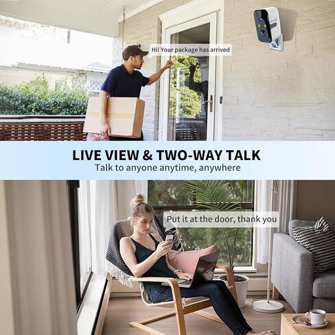 كاميرا أمان خارجية لاسلكية، كاميرا نافذة WiFi 2.4G/5G لأمن المنزل مع كشف الحركة، صوت ثنائي الاتجاه، تخزين SD/Cloud in Kuwait