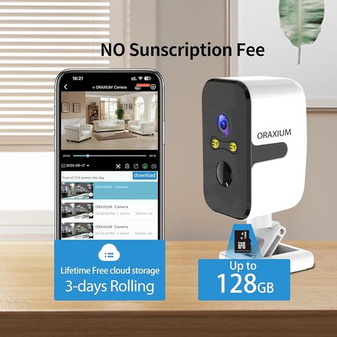 كاميرا أمان خارجية لاسلكية، كاميرا نافذة WiFi 2.4G/5G لأمن المنزل مع كشف الحركة، صوت ثنائي الاتجاه، تخزين SD/Cloud in Kuwait