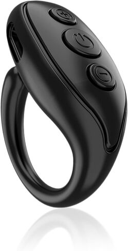 JX03 TikTok Scrolling Ring، تطبيق للتحكم عن بعد بتقنية البلوتوث، جهاز تحكم عن بعد لتسجيل فيديو الكاميرا، دعم الإعجاب، الصفحة لأعلى لأسفل، رفع مستوى الصوت (أسود) in Kuwait