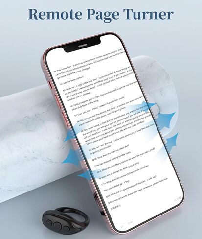 JX03 TikTok Scrolling Ring، تطبيق للتحكم عن بعد بتقنية البلوتوث، جهاز تحكم عن بعد لتسجيل فيديو الكاميرا، دعم الإعجاب، الصفحة لأعلى لأسفل، رفع مستوى الصوت (أسود) in Kuwait