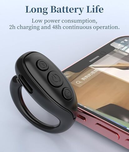 JX03 TikTok Scrolling Ring، تطبيق للتحكم عن بعد بتقنية البلوتوث، جهاز تحكم عن بعد لتسجيل فيديو الكاميرا، دعم الإعجاب، الصفحة لأعلى لأسفل، رفع مستوى الصوت (أسود) in Kuwait