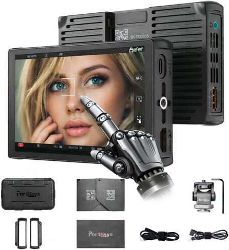 Portkeys LH5C 5.4 بوصة شاشة لمس كاميرا تحكم لاسلكي لسوني FX3/A7SIII/Canon R5/باناسونيك GH6-800 Nits، 4K HDMI، 3D LUT، Anamorphic، تراكب التجميد in Kuwait