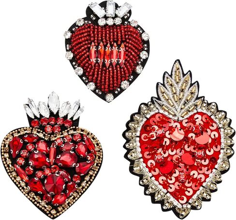 infunly evil eary heart patches patches inhinestone patches 3 requin requin requin sew on crystal heart patch for cloting juns junsets handbag shoes dic decor in Saudi Arabia