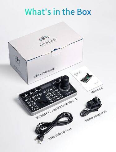 FEELWORLD KBC20N NDI PTZ وحدة تحكم عصا التحكم في الكاميرا، شاشة LCD 4D لوحة مفاتيح التحكم في عصا التحكم تدعم NDI PoE VISCA Pelco-D/P RS422 RS485 RS232 RJ45 للكنيسة الحية والأحداث والبث المباشر in Saudi Arabia
