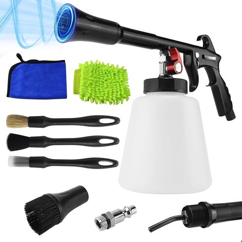 HANDY Car Cleaning Supplies Professional Car Cleaning Gun Set with 1L Foam Bottle & Brush, High Pressure Tornado Washer for Deep Stain Removal, Ideal for Interior Detailing in Saudi Arabia