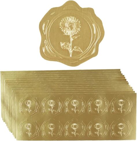 300 قطعة منقوشة ملصقات رقائق الذهب الذهب ملصقات ذهبية للأظرف ، ودعوات الزفاف ، وأظرف بطاقات تحية عيد الميلاد (حب القلب الذهب) in Kuwait