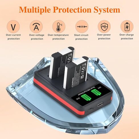 بطارية Pickle Power Li-90B LI-92B وشاحن مزدوج LED لأوليمبوس تاف TG-7، TG-6، TG-5، TG-Tracker، SH-1، SH-2، SP-100 IHS، Tough TG-1 iHS، TG-2 iHS، TG-3، TG-4، SH50 iHS، SH60، XZ-2 iHS in Saudi Arabia
