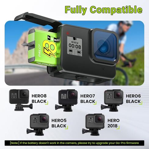 مجموعة شاحن بطارية Hero 8 مع 1800 مللي أمبير في الساعة عبوتان من بطاريات Hero 6 Enduro USB-C 3 فتحات لشاحن Hero 8 Black، Hero 7 Black، Hero 6 Black، Hero 5 Black، Hero 2018 Battery in Kuwait