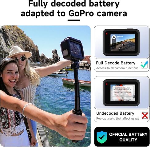 مجموعة شاحن بطارية Hero 8 مع 1800 مللي أمبير في الساعة عبوتان من بطاريات Hero 6 Enduro USB-C 3 فتحات لشاحن Hero 8 Black، Hero 7 Black، Hero 6 Black، Hero 5 Black، Hero 2018 Battery in Kuwait