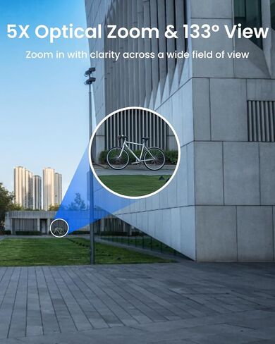 REOLINK RP-PCB8MZ 4K PoE Camera with 5X Optical Zoom, 133° Wide View, Color Night Vision, Smart Detection, Perimeter Protection, 24/7 Recording, and AI Video Search in Saudi Arabia