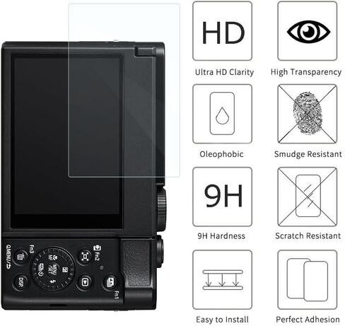 لواقي شاشة باناسونيك LUMIX ZS99 [3 عبوات] فيلم زجاج مقوى عالي الدقة [مضاد لبصمات الأصابع] [مضاد للخدش] [خالٍ من الفقاعات] [صديق للحافظة] متوافق مع كاميرا باناسونيك LUMIX ZS99 الرقمية in Saudi Arabia