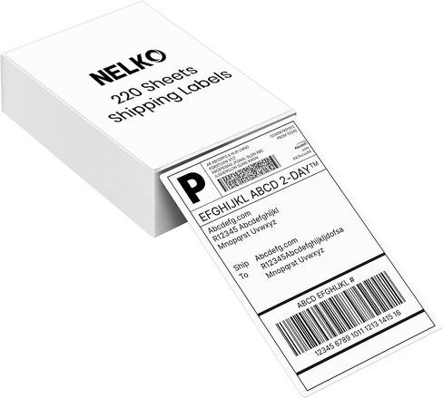ملصق شحن حراري مباشر أصلي 4x6 من Nelko، 1000 ملصق/2 مكدسات، ملصقات Nelko 4x6 الحرارية متوافقة مع طابعة الملصقات الحرارية Nelko PL70E، لاصق مثقوب وقوي، درجة تجارية in Kuwait