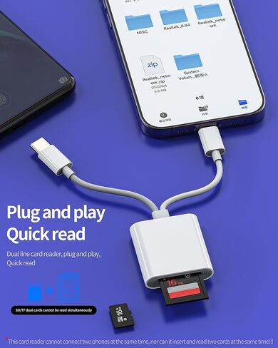 قارئ بطاقة USB C Lightning إلى SD Micro SD لجهاز iPhone16 15 14 لجهاز iPad Pro Android وكاميرا TF محول نقل الذاكرة من النوع C لأجهزة Apple Mac المحمول والتخزين الخارجي الرقمي وملحقات مدمجة متعددة المنافذ in Kuwait