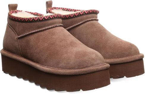 BEARPAW نسائي ريترو قصير للغاية ديكو كاكاو مقاس 9 | بوت الكاحل للنساء | الانزلاق على التمهيد | حذاء شتوي مريح in Saudi Arabia