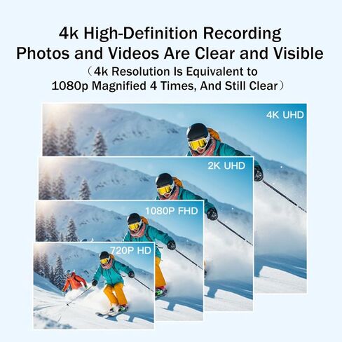 POV Sports Camera Magnetic, Ski Camera, 4K Ultra Wide Angle Mini Wearable Body Adventure Action Cameras, for Vlogging, Cycling, Diving (Black,64G) in Kuwait