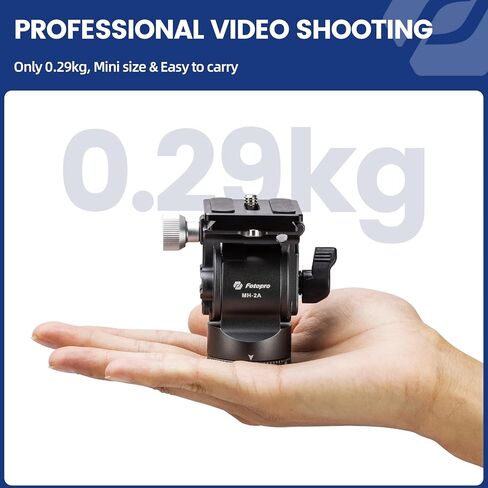 Fotopro Video Fluid Head Pan Tilt Head with Quick Release Plate and Adjustable Handle Max Load 6.61lbs 3kg for Compact Camcorders DSLR Camera Grey in Saudi Arabia