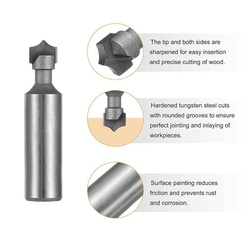HARFINGTON Point Cutting Roundover Router Bit 3/16" Radius 1/2" Shank 3/8" Cutting Diameter 2 Flute Round Over CNC Router Bit for 2D and 3D Carving Woodworking Engraving Tool in Saudi Arabia