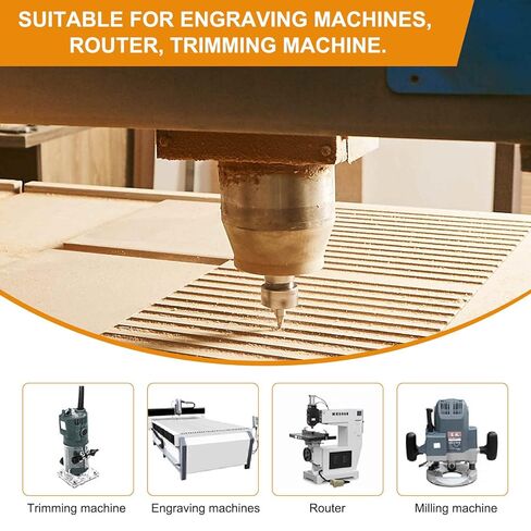 HARFINGTON Point Cutting Roundover Router Bit 3/16" Radius 1/2" Shank 3/8" Cutting Diameter 2 Flute Round Over CNC Router Bit for 2D and 3D Carving Woodworking Engraving Tool in Saudi Arabia