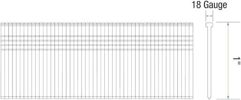 Grip Rite Prime Guard GRF181M 18 Gauge Electrogalvanized Straight Collated Brad Nails, 1" in Saudi Arabia