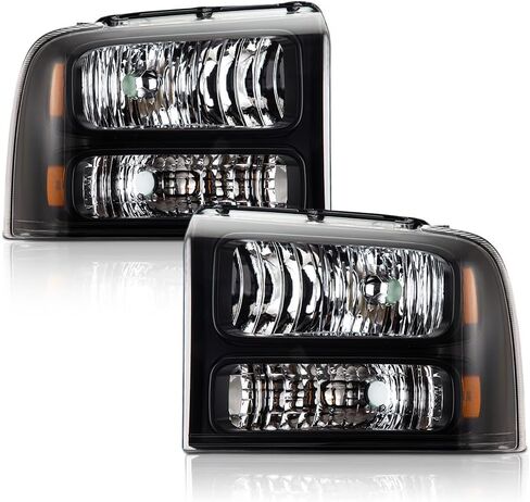 مجموعة المصابيح الأمامية PIT66 متوافقة مع 2005-2007 Ford F250 F350 F450 F550 Super Duty/ 2005 ، (لا تتناسب مع نموذج المصباح الأمامي المختوم) in Kuwait