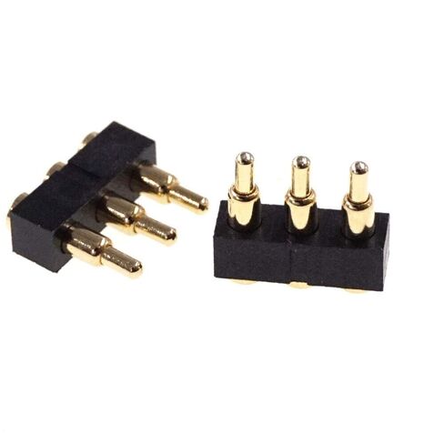 مستلزمات المعدات الكهربائية من Davitu - 100 قطعة SMD Pogo pin موصل 3 دبوس صف واحد بوجوبين بطارية محملة بزنبرك اتصال SMT 7.0 مم ارتفاع 2.54 مم شحن الطاقة in Kuwait