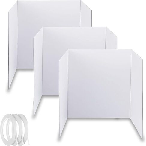 Trifold Display Boards with Colorful Self-Adhesive Sheets – 24 x 16 Inch Tri-Fold Corrugated Presentation Boards for Science Fairs, Complete Poster Board Kit in Saudi Arabia