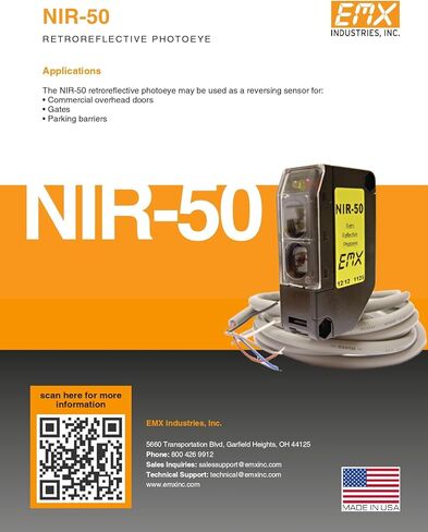 EMX NIR-50 طقم Photoeye الرجعي 30 قدم IP66 12-240VDC 24-240VAC in Saudi Arabia