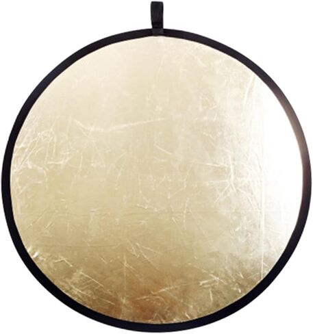 60cm 2-in-1 Portable Camera Round Reflector Metallic Foldable Light Reflector for Photography Lighting Diffuser, Photo Accessories for Outdoor and Studio Use in Saudi Arabia