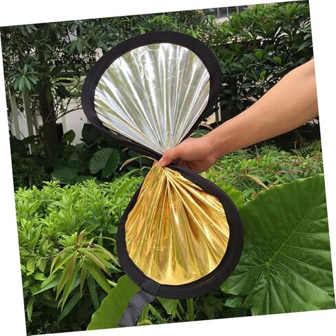 60cm 2-in-1 Portable Camera Round Reflector Metallic Foldable Light Reflector for Photography Lighting Diffuser, Photo Accessories for Outdoor and Studio Use in Saudi Arabia