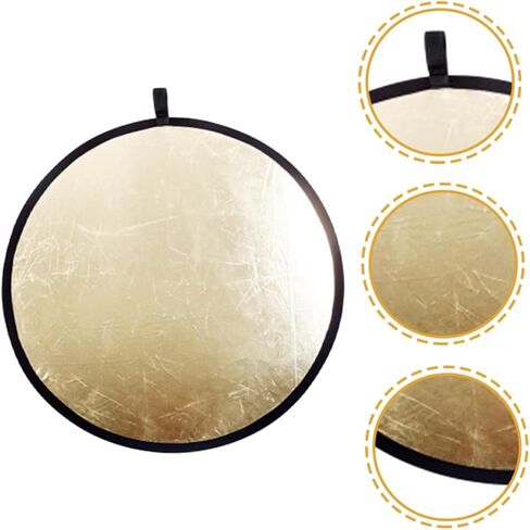 60cm 2-in-1 Portable Camera Round Reflector Metallic Foldable Light Reflector for Photography Lighting Diffuser, Photo Accessories for Outdoor and Studio Use in Saudi Arabia