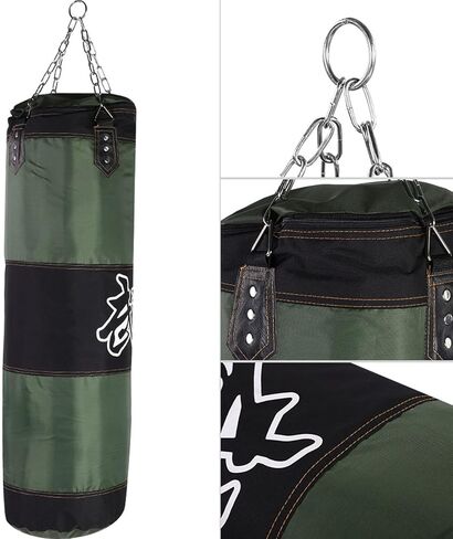 Empty Punching Sandbag with Metal Chain, Zipper Seal, for Kickboxing Training at Home or Gym (1.2m / 3.9ft) in Saudi Arabia