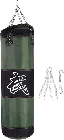 Empty Punching Sandbag with Metal Chain, Zipper Seal, for Kickboxing Training at Home or Gym (1.2m / 3.9ft) in Saudi Arabia
